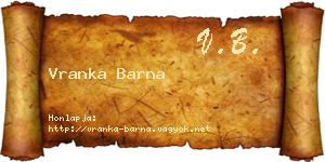 Vranka Barna névjegykártya